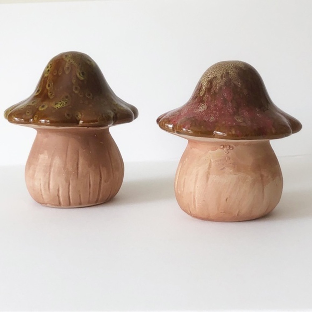Greenbrier Ceramic 4” Inch Mushrooms / Indoor Outdoor Garden Tabletop Decor